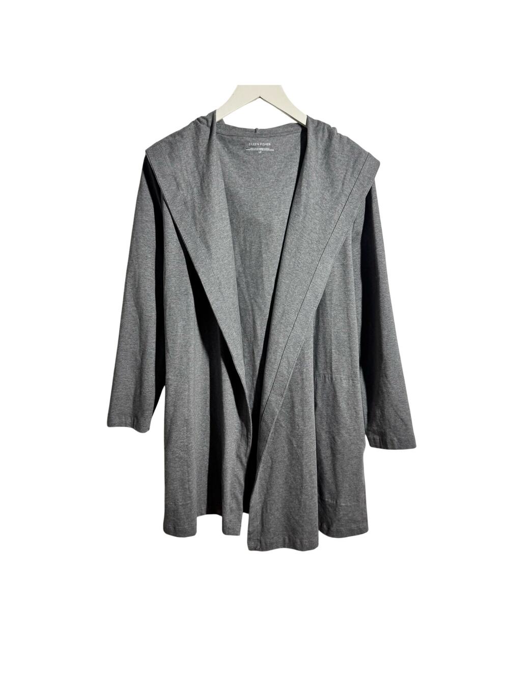 Eileen‎ Fisher Organic Cotton Open Front Light Weight Cardigan Sweater S Gray